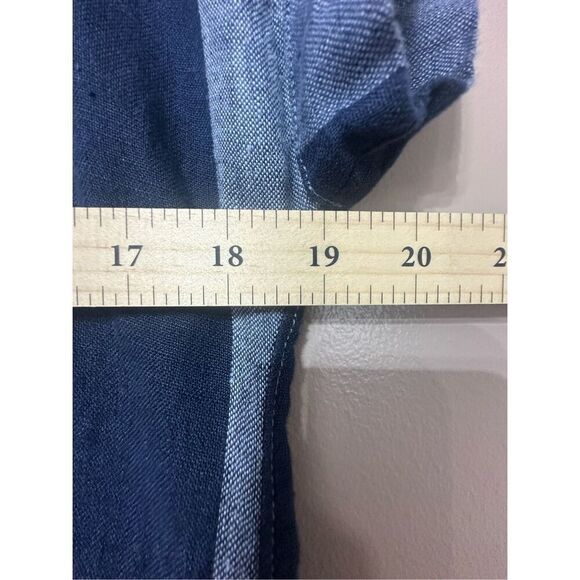 NWOT Garnett Hill Meraki Linen Patchwork Denim Boat Neckline Dress Women's S - Picture 8 of 12